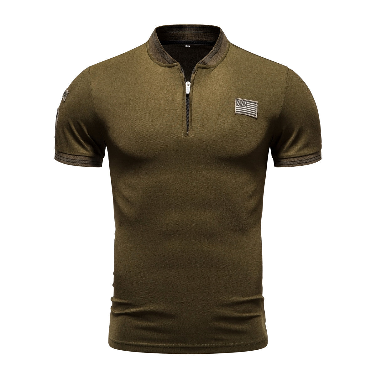 Casual Stand-Up Collar T-Shirt Men's Polo Shirt