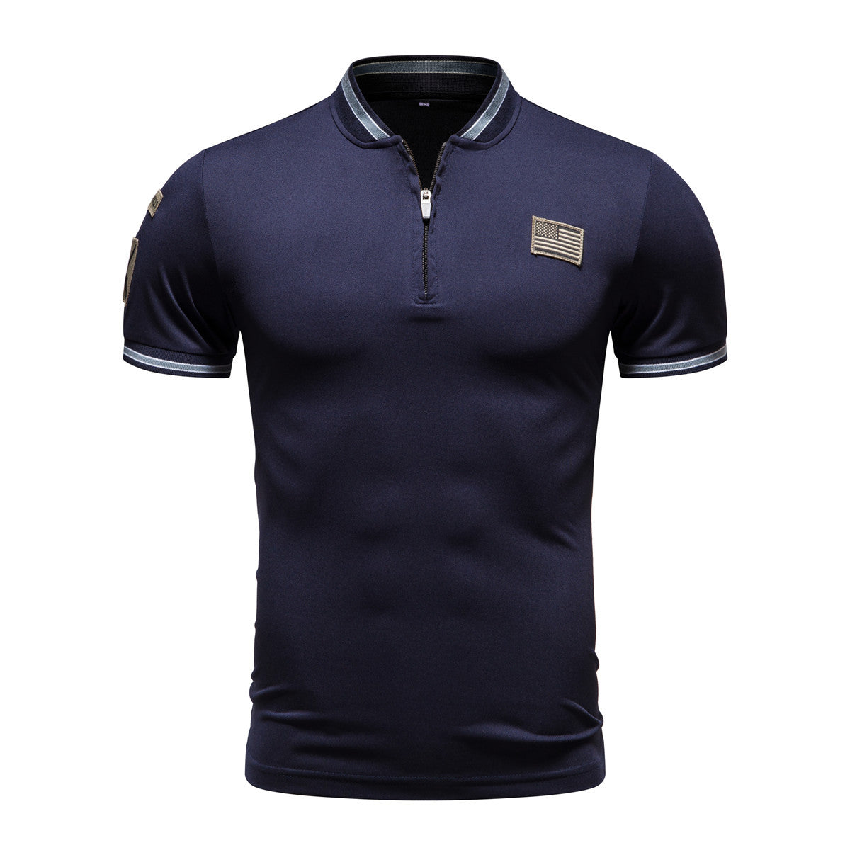 Casual Stand-Up Collar T-Shirt Men's Polo Shirt