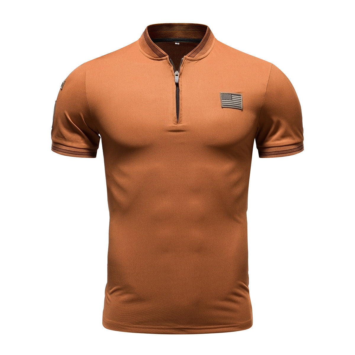 Casual Stand-Up Collar T-Shirt Men's Polo Shirt