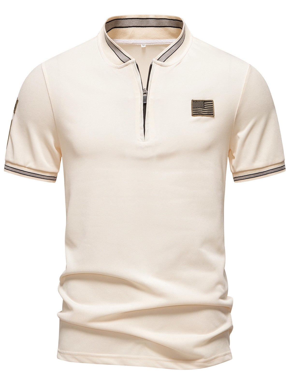 Casual Stand-Up Collar T-Shirt Men's Polo Shirt
