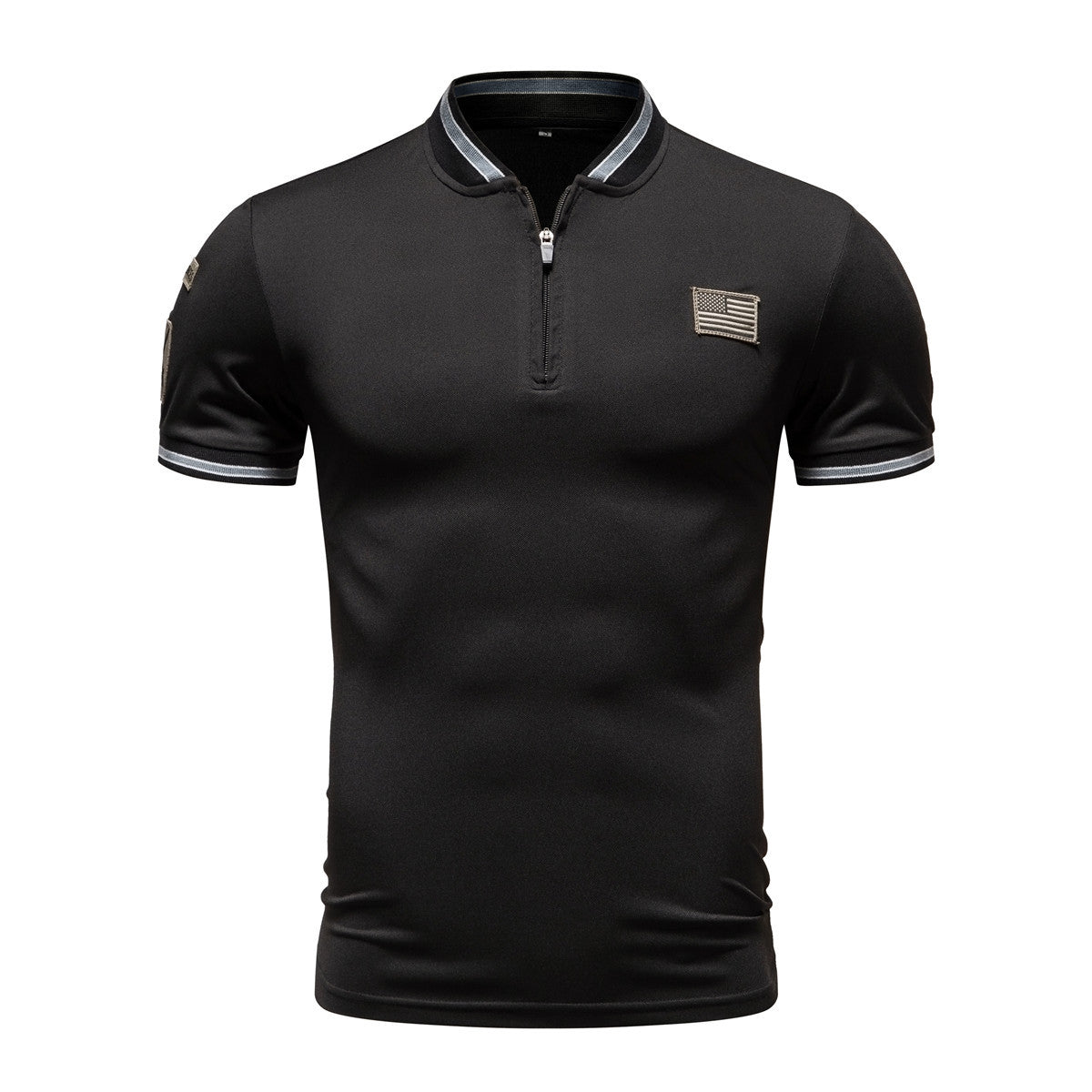 Casual Stand-Up Collar T-Shirt Men's Polo Shirt